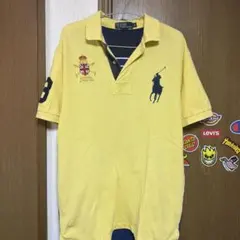 Polo Ralph Lauren ポロシャツ イエロー ネイビー ビックポニーのサムネイル