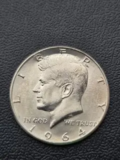 1964年ケネディハーフダラー銀貨（ミントマークD）ハイグレード