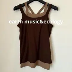 【未着用】earth music&ecology 配色レイヤードタンクトップのサムネイル