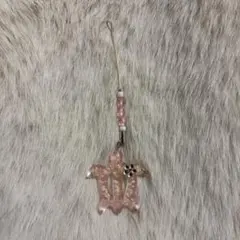 ウミガメ レジン ストラップ ピンク