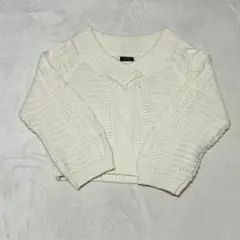 jinty ホワイト ケーブルニット セーター