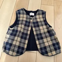 チェック柄カジュアルベスト 80cm