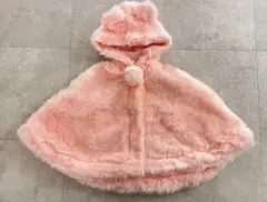 ✓美品 90cm うさ耳 コート もこもこ ふわふわ 女の子 ポンチョ