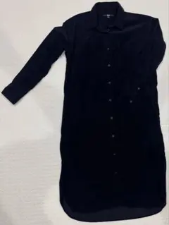 美品 UNIQLO ユニクロ コーデュロイ ワンピース 長袖 ネイビー シャツ
