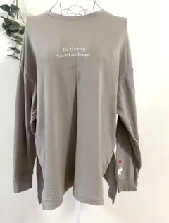 長袖Tシャツ グレー キャラクター付き　M