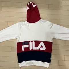 FILA トリコロールカラー プルオーバーパーカー
