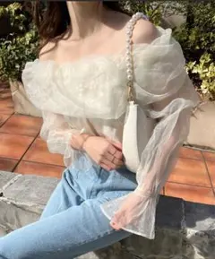 NICE CLAUP オフショルダー オフショルブラウス