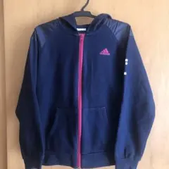 adidas ネイビー フルジップパーカー 150