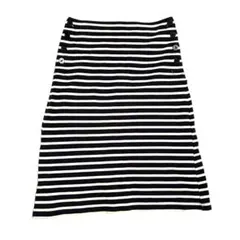 タイトスカート ストライプ コットン100% 膝丈 マリン ボーダー Ｆ