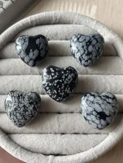 スノーフレークオブシディアンハート5個セット