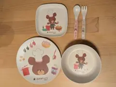 くまのがっこう ダイソー バンブー プレート ボウル トレイ カトラリー セット