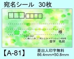 宛名シール30枚【A-81】メッセージ/ラベル/差出人/シール/ハンドメイド