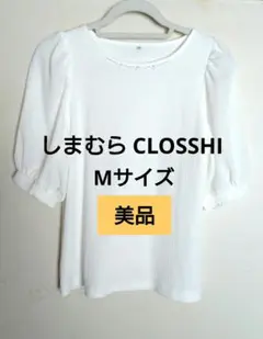 リブ編みトップス 袖シフォン M しまむらCLOSSHI 【美品】秋服