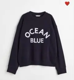 新品未使用　H&M スウェット　トレーナー　ロゴ　プルオーバー　ネイビー