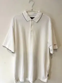 90's Nike ホワイト ストライプ ポロシャツ