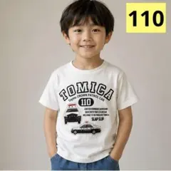 トミカ　Tシャツ　110 キッズ SLAPSLIP ホワイト　白　パトカーのサムネイル