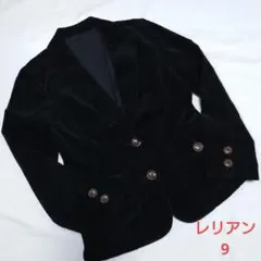 leilian レリアン テーラードジャケット ブレザーコーデュロイ 黒 9号