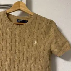 Polo Ralph Lauren カシミヤ混　ケーブルニット 半袖ニット　S