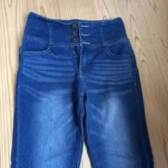 スキニーデニム ハイウエスト デニムブルー