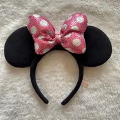 ディズニー　カチューシャ　ミニー　ファンダーランド　ピンク　スパンコール