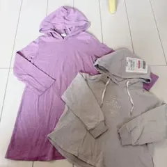 Bee des Bee フード付き長袖ワンピース パーカーセット