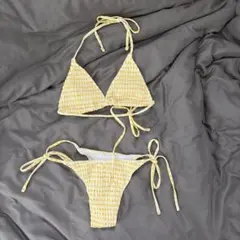 イエローストライプ セパレート水着