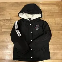 ALGYブラック中綿コート フード付き