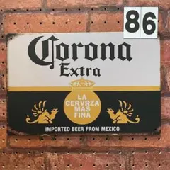 コロナビール CORONA 《86》レトロ ブリキ 看板 ☻