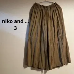 最終価格！niko and ... ニコアンド　ワイドパンツ ガウチョ 麻混　3