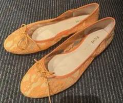 PICHE ABAHOUSE レースバレエシューズ オレンジのサムネイル