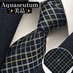 美品✨Aquascutum ネクタイ　アクアスキュータム　ジャガード　ロゴ