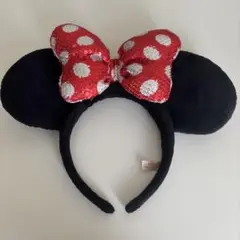 ミニーマウス カチューシャ 赤スパンコール