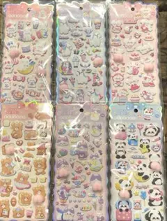 アニマルおしりデザイン 3Dぷっくり触感シール ＊6点セット＊