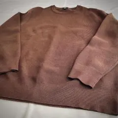【XXL】ダークブラウン UNIQLO ミラノリブクルーネックセーター
