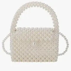 [ハルジオ] パール　ショルダー紐付き　ハンドバッグ パーティーバッグ 2WAY