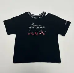 ♡mezzo piano junior♡ チェリー柄半袖Tシャツ 150 黒のサムネイル