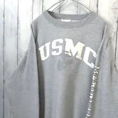 チャンピオン USMC ミリタリー ロゴ刺繍 スウェット グレー 2XL 古着