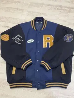 刺繍入りネイビー/ブラックスタジャン