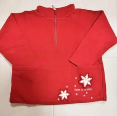 COMME CA DU MODE 赤 ジップアップ トレーナー 95size