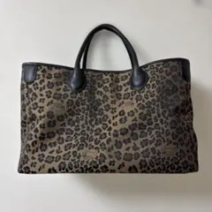 KRIZIA　トートバック　ヒョウ柄　レザー　ブラウンのサムネイル