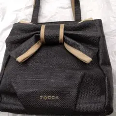 TOCCA リボン付きトートバッグ ブラック