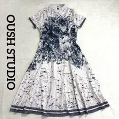 美品　OUSH STUDIO シャツワンピース　ロング丈　半袖　Sサイズ
