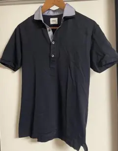 【美品】TAKEO KIKUCHIネイビー ポロシャツ ネイビー（Mサイズ）