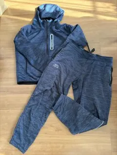 ネイビー フード付きジャージ上下セット　メンズM