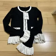 ZARA コントラストニットコンビジャケット