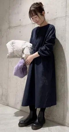 カットソーワンピース ネイビー