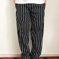 Cookman シェフパンツ ストライプ ブラック M