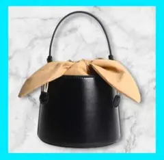 2way ⭐️ ミニショルダーバッグ バケツ型 牛本革 ブラック トートバッグ