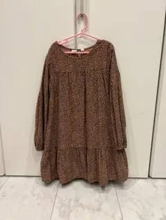 GAPKIDS ヒョウ柄長袖ティアードワンピース
