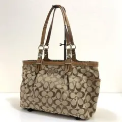 COACH コーチ シグネチャー トートバッグ ベージュ キャンバス